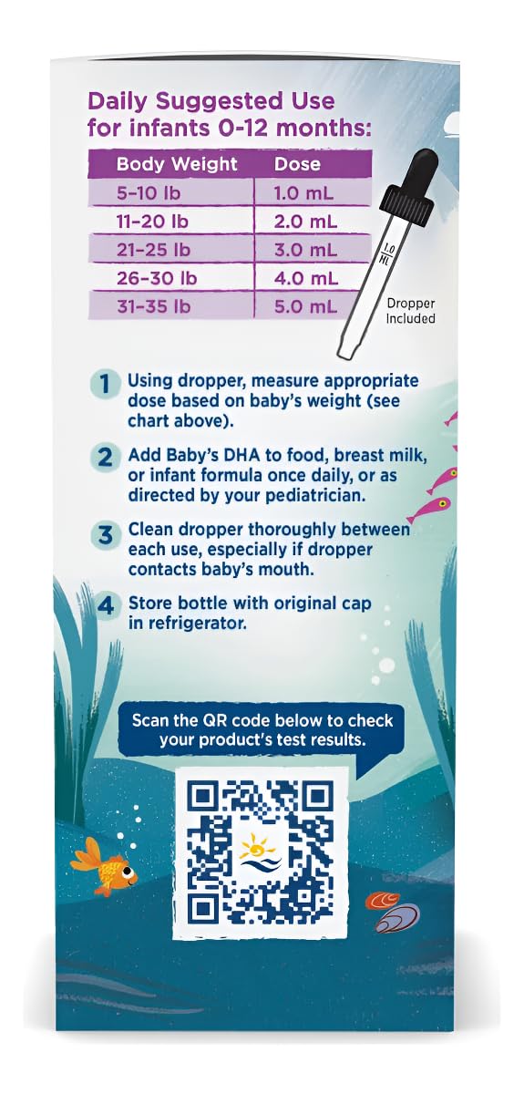 Nordic Naturals Baby’s DHA, Unflavored - 2 oz - 1050 mg Omega-3 + 300 IU Vitamin D3 - Supports Brain, Vision & Nervous System Development in Babies - Non-GMO - Servings May Vary - dailyvitalstore