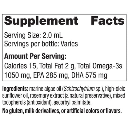 Nordic Naturals Baby’s DHA Vegetarian, Unflavored - 1050 mg Plant-Based Omega-3-1 oz - Supports Brain & Vision Development in Babies - Non-GMO, Vegan - 15 Servings - dailyvitalstore