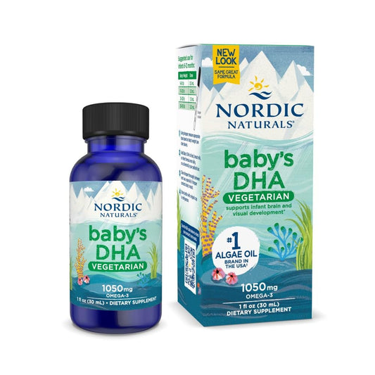 Nordic Naturals Baby’s DHA Vegetarian, Unflavored - 1050 mg Plant-Based Omega-3-1 oz - Supports Brain & Vision Development in Babies - Non-GMO, Vegan - 15 Servings - dailyvitalstore