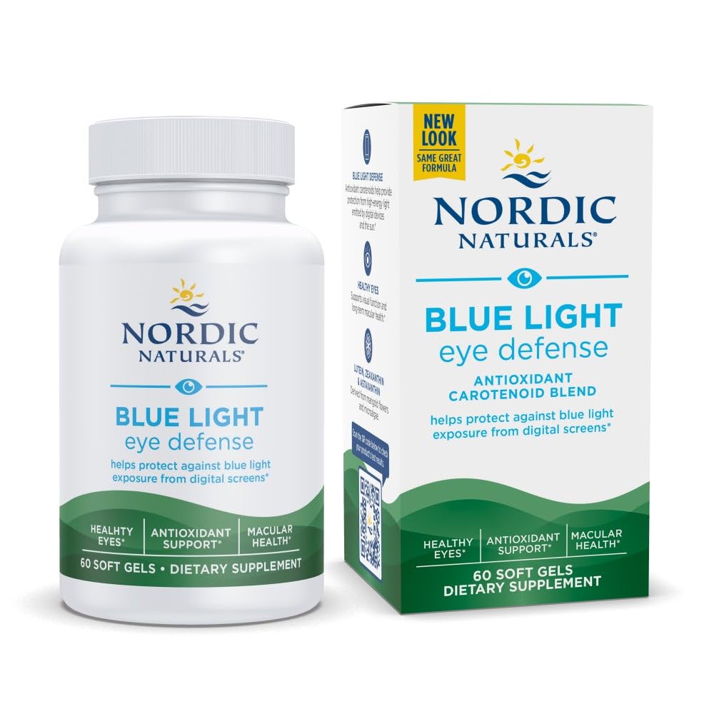 Nordic Naturals Blue Light Defense - 60 Soft Gels - Four Phytonutrients with Complementary Antioxidant Capacities - Supports Retinal Health, Visual Function - Non-GMO - 60 Servings - dailyvitalstore