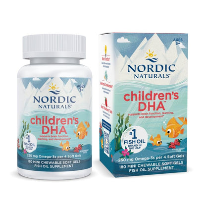 Nordic Naturals Children’s DHA, Strawberry - 360 Mini Chewable Soft Gels for Kids - 250 mg Omega-3 with EPA & DHA - Brain Development & Function - Non-GMO - 90 Servings - dailyvitalstore