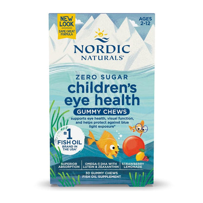 Nordic Naturals Children’s Eye Health Gummies, Strawberry Lemonade - 30 Gummies for Kids - 484 mg Total Omega-3s DHA, Lutein & Zeaxanthin - Brain Health, Antioxidant Support, Non-GMO - 30 Servings - dailyvitalstore