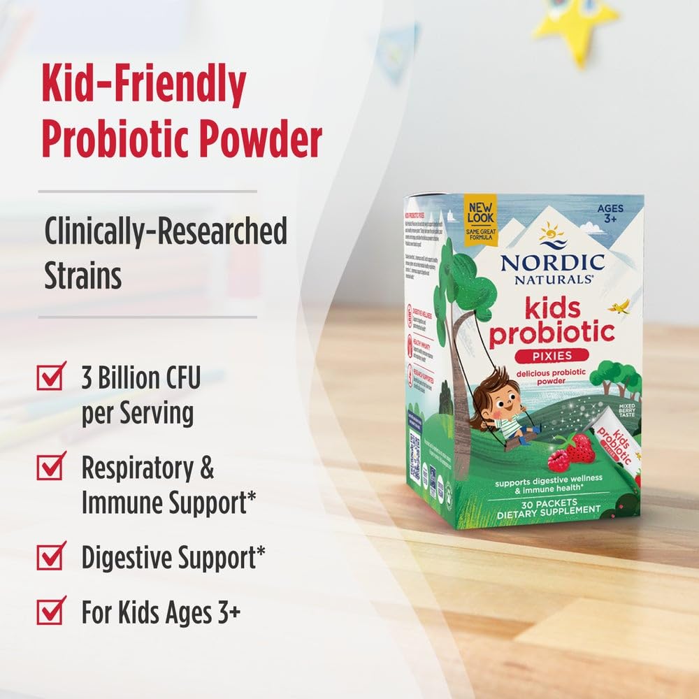 Nordic Naturals Children's Vegan Probiotic Powder Bundle - Baby’s Nordic Flora Probiotic Powder, Unflavored - 30 Packets - 4 Billion CFU - dailyvitalstore