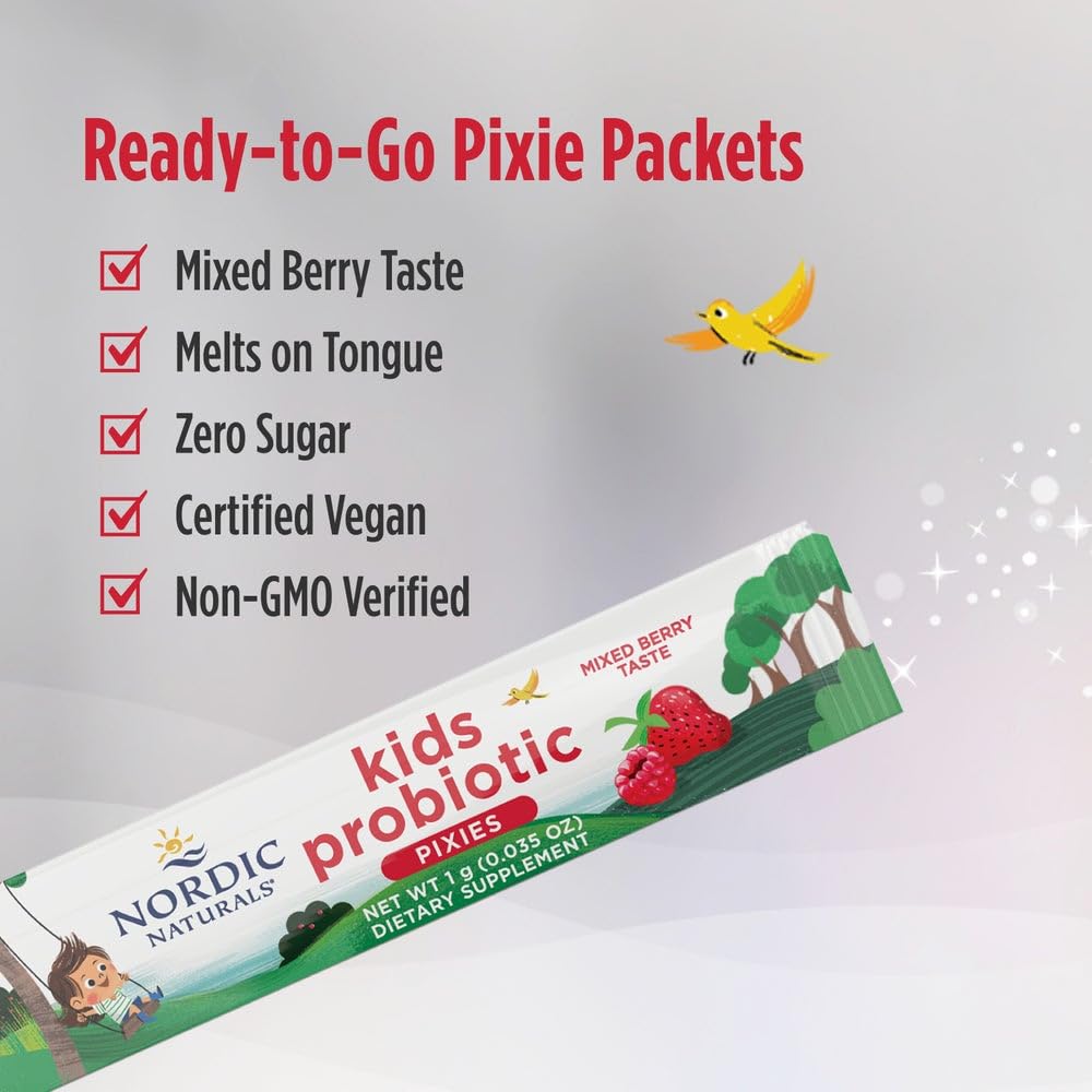 Nordic Naturals Children's Vegan Probiotic Powder Bundle - Baby’s Nordic Flora Probiotic Powder, Unflavored - 30 Packets - 4 Billion CFU - dailyvitalstore