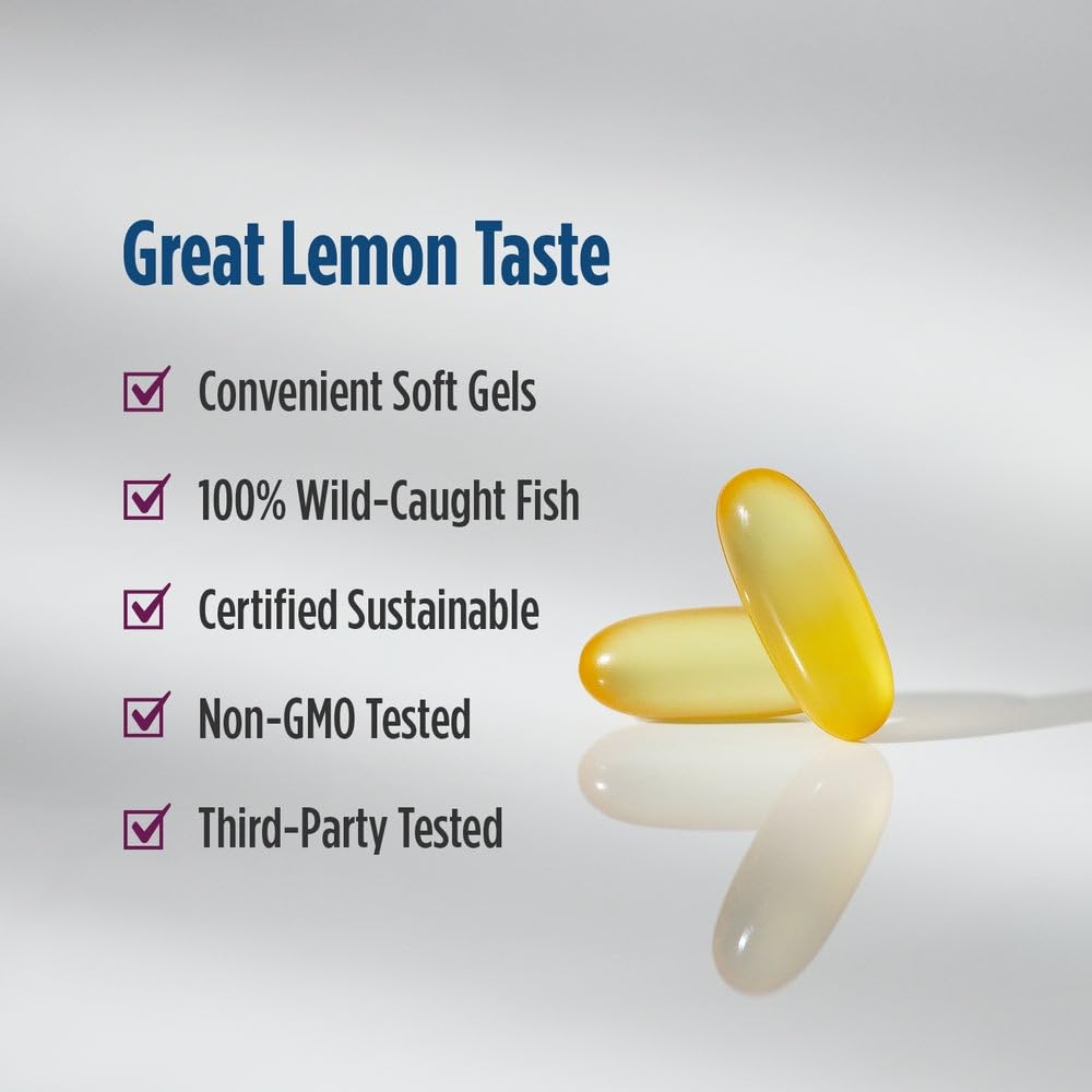Nordic Naturals Complete Omega-D3, Lemon Flavor - 120 Soft Gels - 565 mg Omega-3 + 70 mg GLA + 1000 IU Vitamin D3 - EPA & DHA - Healthy Skin, Cognition, Positive Mood - Non-GMO - 60 Servings - dailyvitalstore