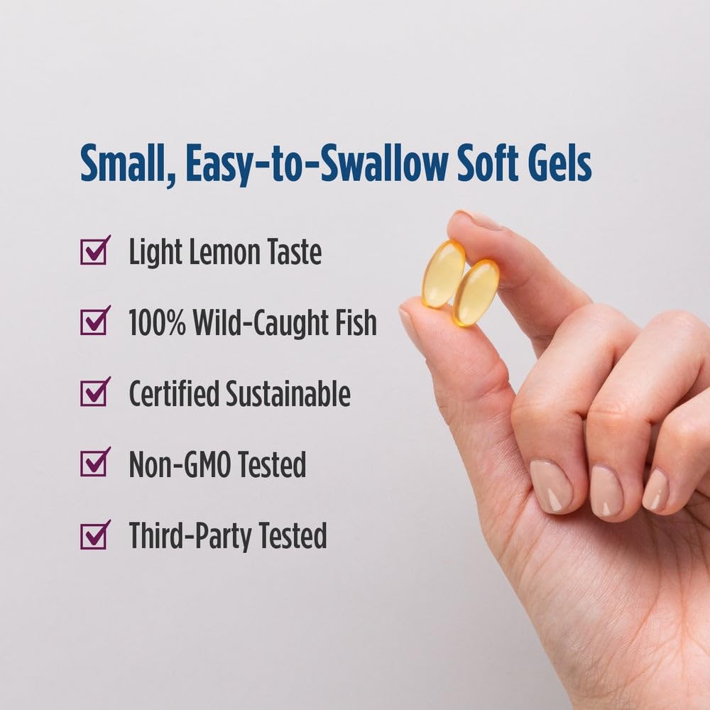 Nordic Naturals Complete Omega Jr., Lemon - 180 Mini Soft Gels - 283 mg Total Omega-3s & 35 mg GLA - Healthy Cognition, Nervous System Function - Non-GMO - 90 Servings - dailyvitalstore