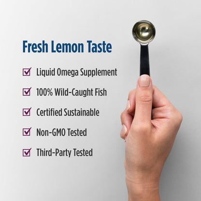 Nordic Naturals Complete Omega, Lemon Flavor - 8 oz - 1270 mg Omega-3 - EPA & DHA with Added GLA - Healthy Skin, Cognition, Positive Mood - Non-GMO - 48 Servings - dailyvitalstore