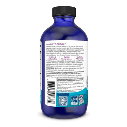 Nordic Naturals Complete Omega, Lemon Flavor - 8 oz - 1270 mg Omega-3 - EPA & DHA with Added GLA - Healthy Skin, Cognition, Positive Mood - Non-GMO - 48 Servings - dailyvitalstore
