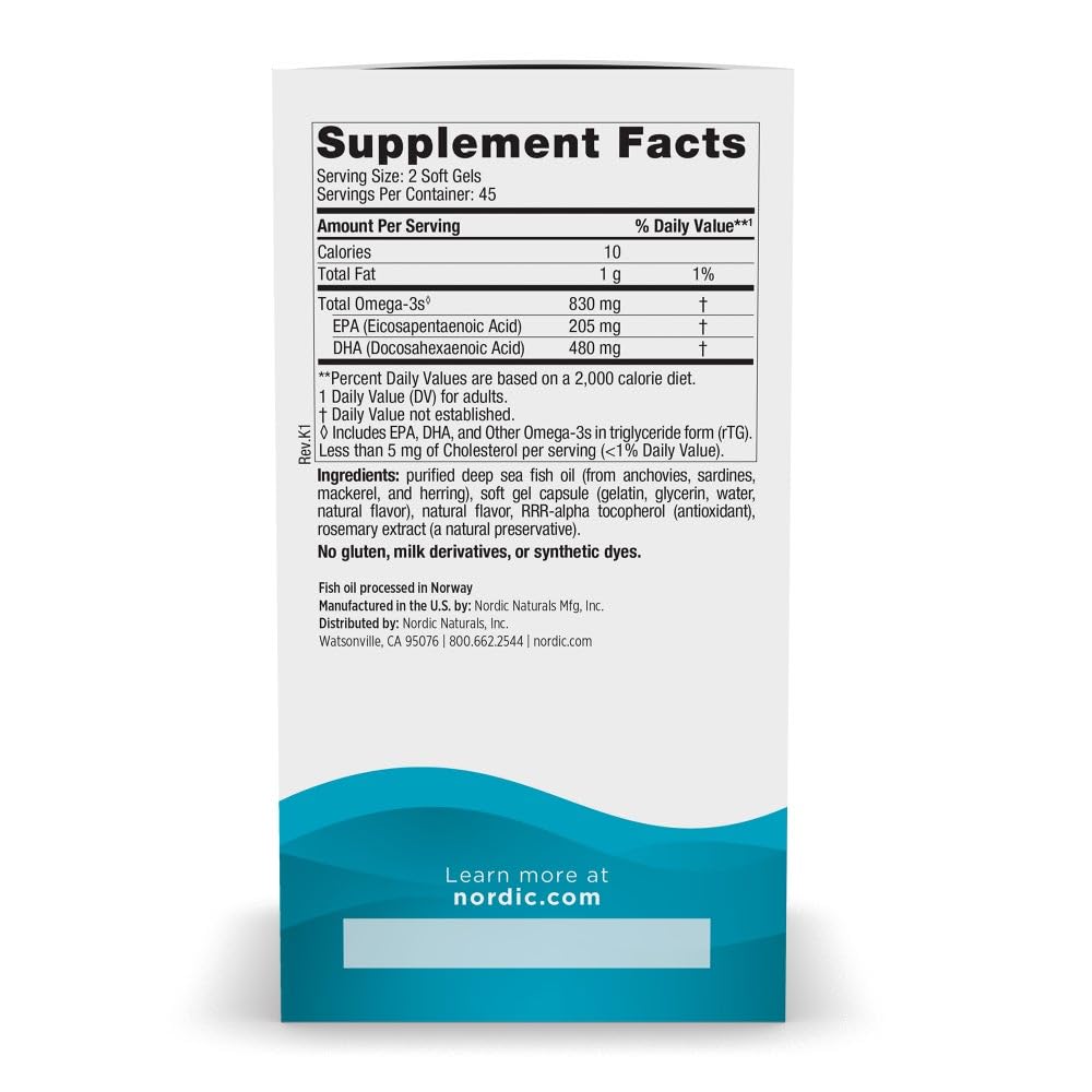 Nordic Naturals DHA, Strawberry - 90 Soft Gels - 830 mg Omega-3 - High-Intensity DHA Formula for Brain & Nervous System Support - Non-GMO - 45 Servings - dailyvitalstore
