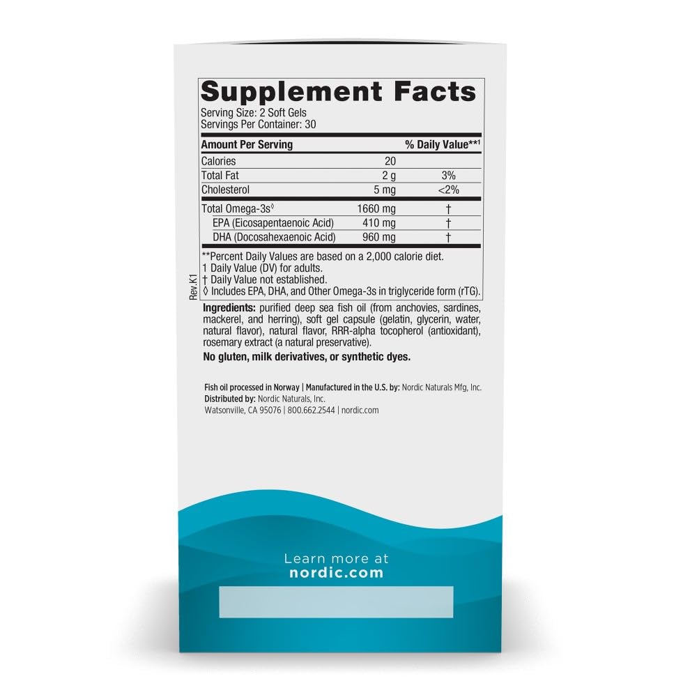 Nordic Naturals DHA Xtra, Strawberry - 60 Soft Gels - 1660 mg Omega-3 - High-Intensity DHA Formula for Brain & Nervous System Support - Non-GMO - 30 Servings - dailyvitalstore