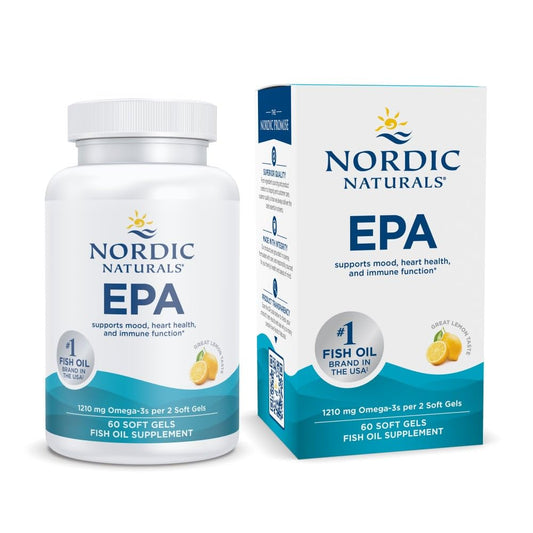 Nordic Naturals EPA, Lemon - 60 Soft Gels - 1210 mg Omega-3 - High-Intensity EPA Formula for Positive Mood, Heart Health & Healthy Immunity - 30 Servings - dailyvitalstore