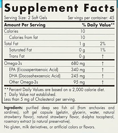 NORDIC NATURALS Junior Ultimate Omega Chewable Softgels, 680 Mg, 90 CT - dailyvitalstore