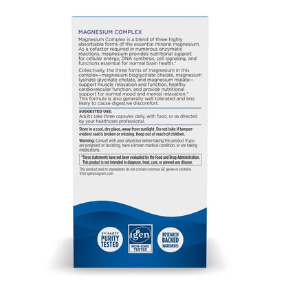 Nordic Naturals Magnesium Complex - 90 Capsules - 225 mg Magnesium, 1.9 mg Iron - Brain & Heart Health, Mood, Energy, & Muscle Relaxation - Non-GMO, Vegan - 30 Servings - dailyvitalstore