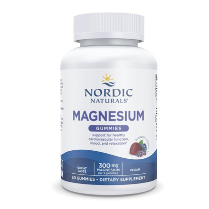 Nordic Naturals Magnesium Gummies for Adults, Blueberry Lavender Flavor - 60 Gummies - Vegan Magnesium Supplement for Mind, Mood, and Cardiovascular Support - Non-GMO - 20 Servings - dailyvitalstore