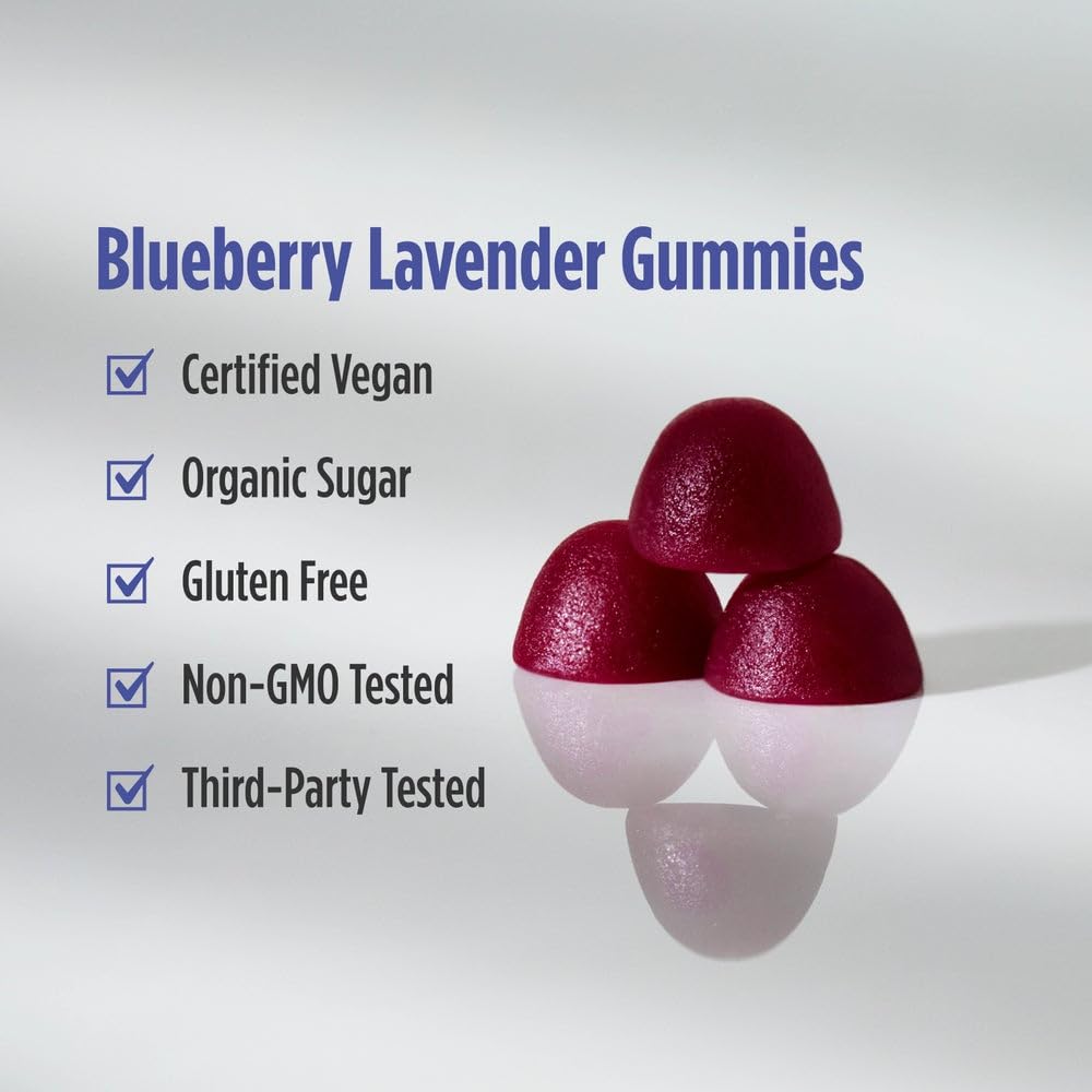 Nordic Naturals Magnesium Gummies for Adults, Blueberry Lavender Flavor - 60 Gummies - Vegan Magnesium Supplement for Mind, Mood, and Cardiovascular Support - Non-GMO - 20 Servings - dailyvitalstore