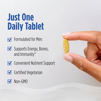 Nordic Naturals Men’s Multivitamin One Daily - Bone, Energy, & Blood-Vessel Support - Immunity Supplement - 20 Essential Nutrients - 30 Tablets - 30 Servings - dailyvitalstore