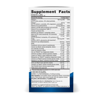Nordic Naturals Men’s Multivitamin One Daily - Bone, Energy, & Blood-Vessel Support - Immunity Supplement - 20 Essential Nutrients - 30 Tablets - 30 Servings - dailyvitalstore