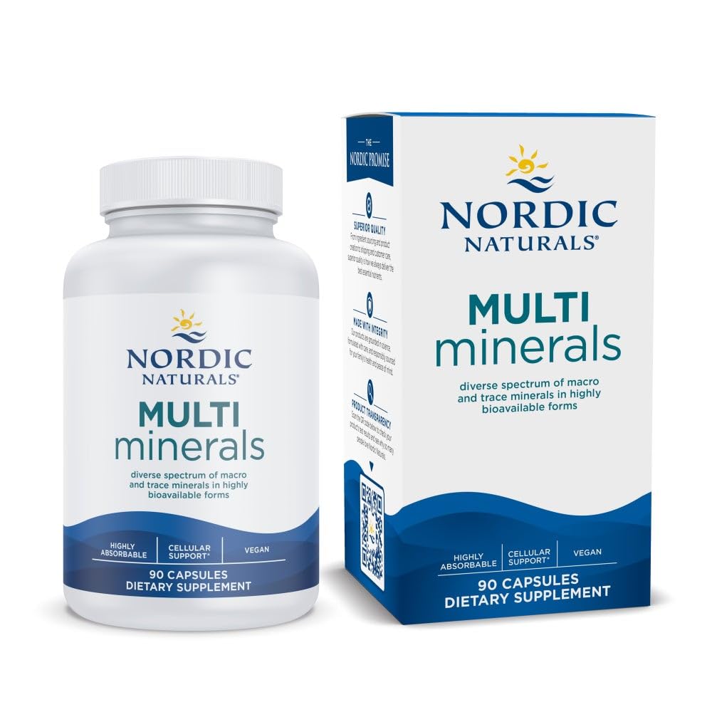 Nordic Naturals Multi Minerals, Unflavored - 90 Capsules - 11 Essential Minerals - Optimal Health & Wellness - Certified Vegan - Non-GMO - 30 Servings - dailyvitalstore