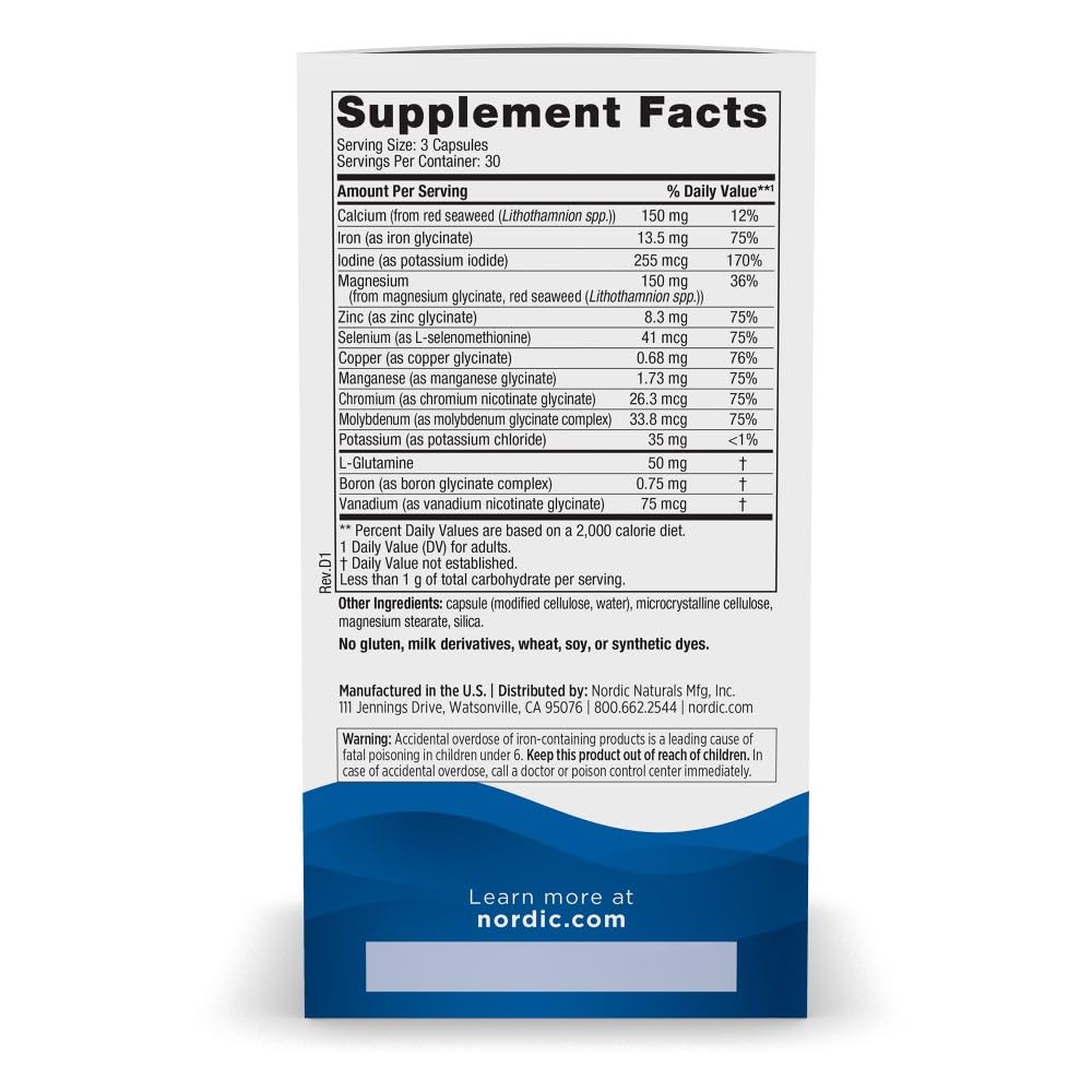 Nordic Naturals Multi Minerals, Unflavored - 90 Capsules - 11 Essential Minerals - Optimal Health & Wellness - Certified Vegan - Non-GMO - 30 Servings - dailyvitalstore