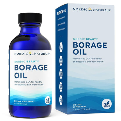 Nordic Naturals Nordic Beauty Borage Oil, Unflavored - 4 Ounces - Borage Seed Oil, Unique Omega-6 for Healthy and Hydrated Skin, 480 Milligrams of GLA - Non-GMO - Vegan, 48 Servings - dailyvitalstore
