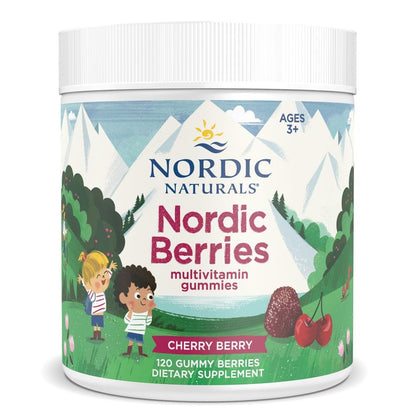 Nordic Naturals Nordic Berries, Cherry Berry - 120 Gummy Berries - Great-Tasting Multivitamin for Ages 2+ - Growth, Development, Optimal Wellness - Non-GMO, Vegetarian - 30 Servings - dailyvitalstore
