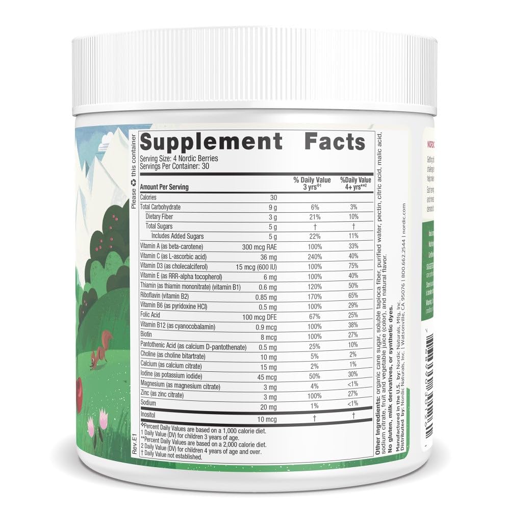 Nordic Naturals Nordic Berries, Cherry Berry - 120 Gummy Berries - Great-Tasting Multivitamin for Ages 2+ - Growth, Development, Optimal Wellness - Non-GMO, Vegetarian - 30 Servings - dailyvitalstore