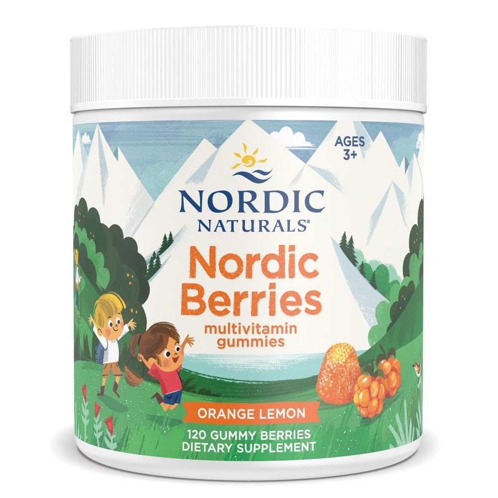 Nordic Naturals Nordic Berries, Citrus - 120 Gummy Berries - Great-Tasting Multivitamin for Ages 2+ - Growth, Development, Optimal Wellness - Non-GMO, Vegetarian - 30 Servings - dailyvitalstore