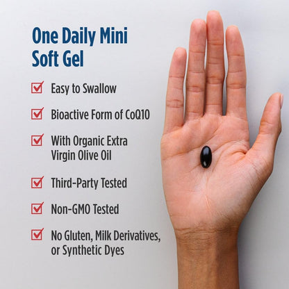 Nordic Naturals Nordic CoQ10 Ubiquinol - 60 Mini Soft Gels - 100 mg Coenzyme Q10 (CoQ10) Ubiquinol - Heart & Brain Health, Cellular Energy Production, Antioxidant Support - Non-GMO - 60 Servings - dailyvitalstore