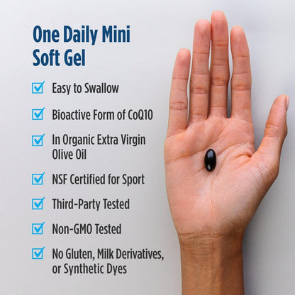 Nordic Naturals Nordic CoQ10 Ubiquinol Sport - 60 Mini Soft Gels - 100 mg Ubiquinol - Heart Health, Physical Performance, Cellular Energy Production - Non-GMO - 60 Servings - dailyvitalstore
