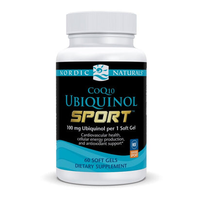 Nordic Naturals Nordic CoQ10 Ubiquinol Sport - 60 Mini Soft Gels - 100 mg Ubiquinol - Heart Health, Physical Performance, Cellular Energy Production - Non-GMO - 60 Servings - dailyvitalstore