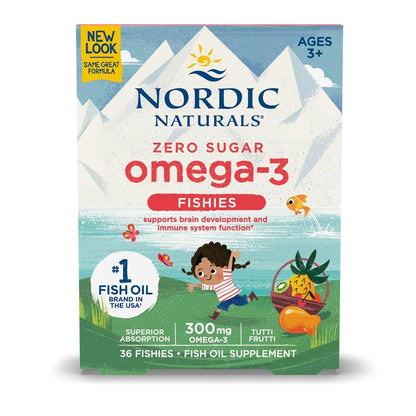 Nordic Naturals Nordic Omega-3 Fishies, Tutti Frutti - 36 Fishies - 300 mg Total Omega-3s with EPA & DHA - Healthy Brain, Mood, Vision & Immune System - Non-GMO - 36 Servings - dailyvitalstore