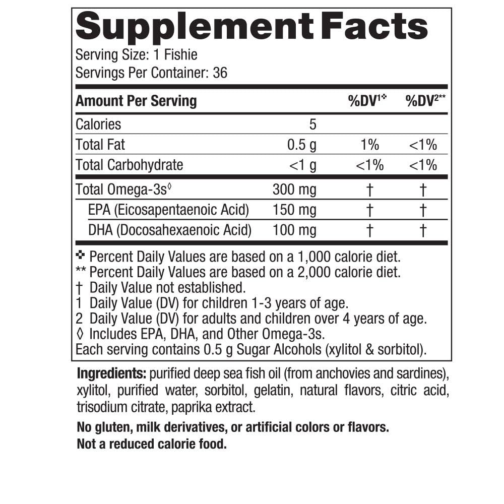 Nordic Naturals Nordic Omega-3 Fishies, Tutti Frutti - 36 Fishies - 300 mg Total Omega-3s with EPA & DHA - Healthy Brain, Mood, Vision & Immune System - Non-GMO - 36 Servings - dailyvitalstore