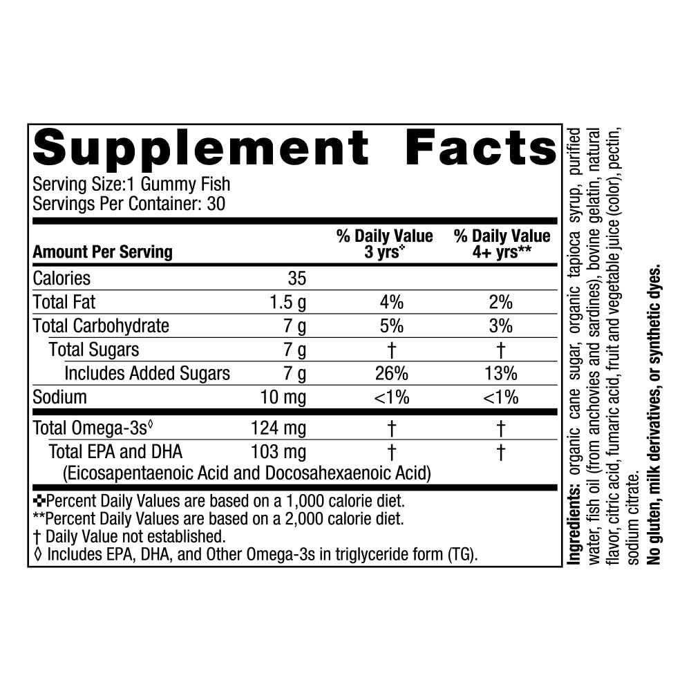Nordic Naturals Nordic Omega-3 Gummy Fish, Tangerine - 30 Gummy Fish - 124 mg Total Omega-3s with EPA & DHA - Non-GMO - 30 Servings - dailyvitalstore