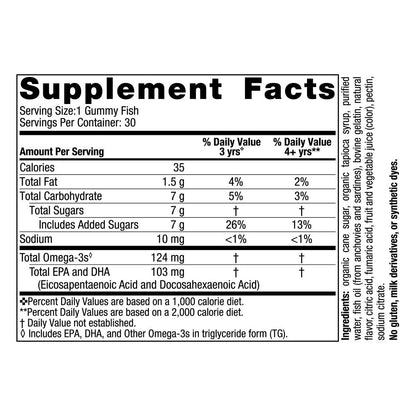 Nordic Naturals Nordic Omega-3 Gummy Fish, Tangerine - 30 Gummy Fish - 124 mg Total Omega-3s with EPA & DHA - Non-GMO - 30 Servings - dailyvitalstore