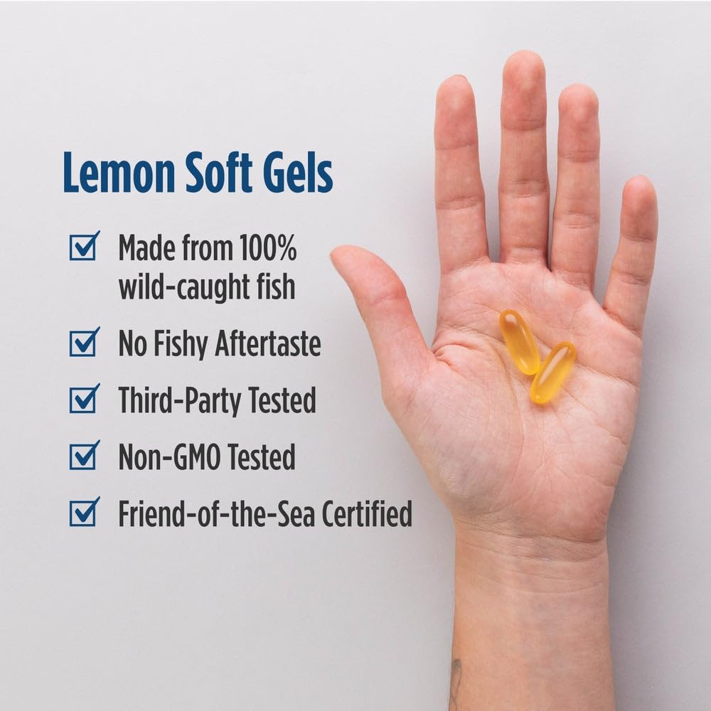 Nordic Naturals Omega-3, Lemon Flavor - 120 Soft Gels - 690 mg Omega-3 - Fish Oil - EPA & DHA - Immune Support, Brain & Heart Health, Optimal Wellness - Non-GMO - 60 Servings - dailyvitalstore