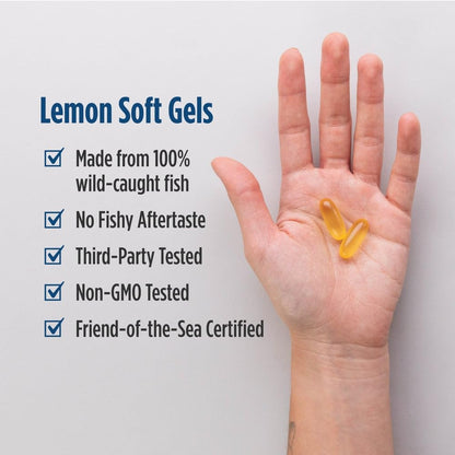 Nordic Naturals Omega-3, Lemon Flavor - 120 Soft Gels - 690 mg Omega-3 - Fish Oil - EPA & DHA - Immune Support, Brain & Heart Health, Optimal Wellness - Non-GMO - 60 Servings - dailyvitalstore