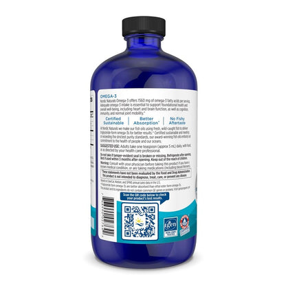 Nordic Naturals Omega-3, Lemon Flavor - 16 oz - 1560 mg Omega-3 - Fish Oil - EPA & DHA - Immune Support, Brain & Heart Health, Optimal Wellness - Non-GMO - 96 Servings - dailyvitalstore