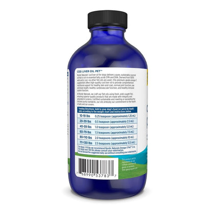 Nordic Naturals Omega-3 Pet Bundle - 2 oz Omega-3 Fish Oil for Small Dogs & Cats, 8 oz Pet Cod Liver Oil Promotes Heart, Skin, Coat, & Immune Health - dailyvitalstore