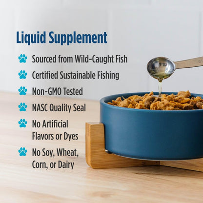Nordic Naturals Omega-3 Pet, Unflavored - 16 oz - 1380 mg Omega-3 Per Teaspoon - Fish Oil for Large to Very Large Dogs with EPA & DHA - Promotes Heart, Skin, Coat, & Immune Health - dailyvitalstore