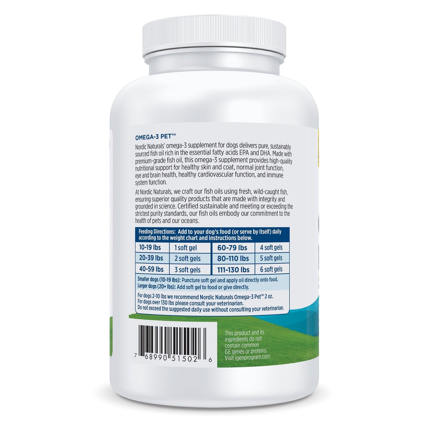 Nordic Naturals Omega-3 Pet, Unflavored - 180 Soft Gels - 320 mg Omega-3 Per Soft Gel - Fish Oil for Dogs with EPA & DHA - Promotes Heart, Skin, Coat, & Immune Health - dailyvitalstore