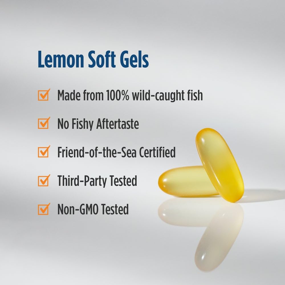 Nordic Naturals Omega-3D, Lemon Flavor - 120 Soft Gels - 690 mg Omega-3 + 1000 IU Vitamin D3 - Fish Oil - EPA & DHA - Immune Support, Brain & Heart Health, Healthy Bones - Non-GMO - 60 Servings - dailyvitalstore