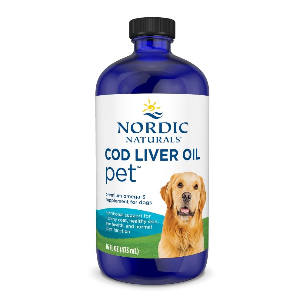 Nordic Naturals Pet Cod Liver Oil, Unflavored - 16 oz - 1048 mg Omega-3 Per Teaspoon - Fish Oil for Dogs with EPA & DHA - Promotes Skin, Coat, & Immune Health - dailyvitalstore