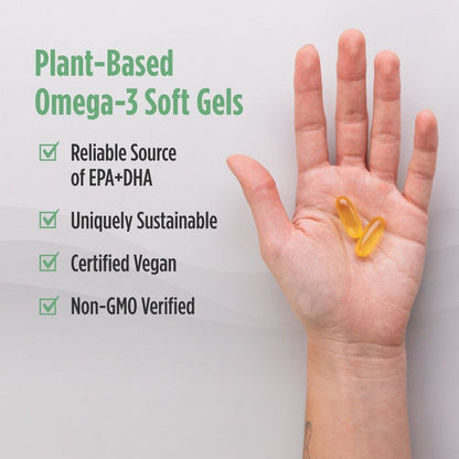 Nordic Naturals Plant Based Ultimate Omega, Lemon Flavor - 60 Vegetarian Soft Gels - 1210 mg Omega-3 - Vegan EPA and DHA - Supplement Made from Algae - Brain & Heart Support - Non-GMO - 30 Servings - dailyvitalstore