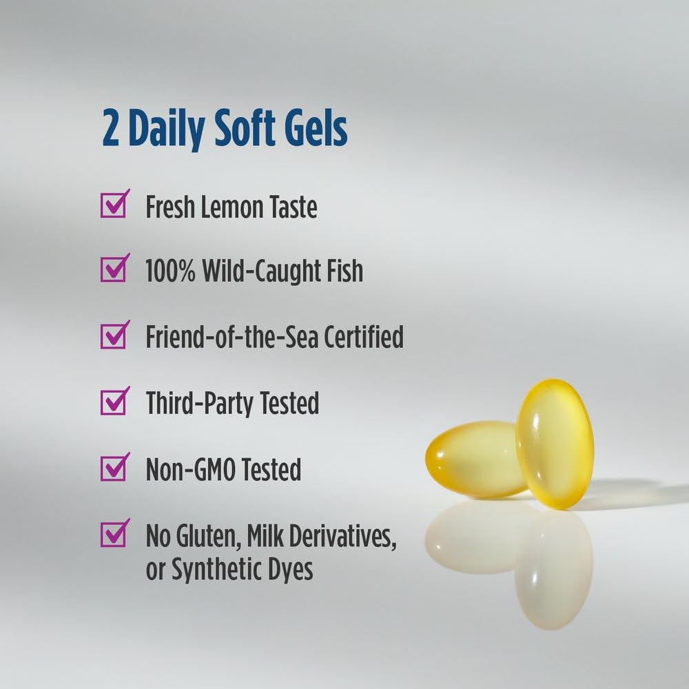 Nordic Naturals Postnatal Omega-3, Lemon - 60 Soft Gels - 1120 Total Omega-3 + 1000 IU Vitamin D3 - Formulated for New Moms; Supports Optimal Wellness, Positive Mood, Healthy Metabolism - 30 Servings - dailyvitalstore