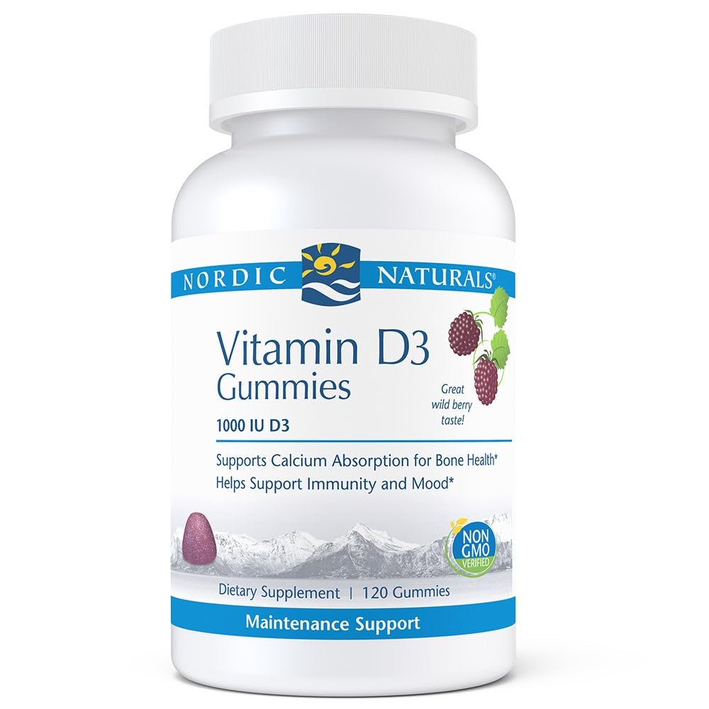 Nordic Naturals Pro Vitamin D3 Gummies, Wild Berry - 120 Gummies - 1000 IU Vitamin D3 - Great Taste - Healthy Bones, Mood & Immune System Function - Non-GMO - 120 Servings - dailyvitalstore