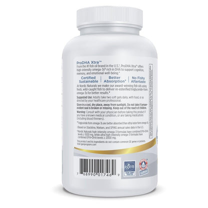 Nordic Naturals ProDHA 1000, Strawberry - 120 Soft Gels - 1660 mg Omega-3 - High-Intensity DHA Formula for Neurological Health, Mood & Memory - Non-GMO - 60 Servings - dailyvitalstore