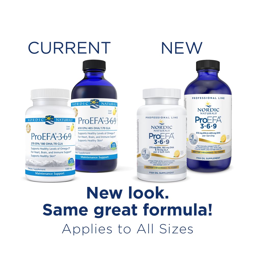 Nordic Naturals ProEFA 3-6-9, Lemon Flavor - 90 Soft Gels - 565 mg Omega-3 - EPA & DHA with Added GLA - Healthy Skin, Cognition, & Positive Mood - Non-GMO - 45 Servings - dailyvitalstore