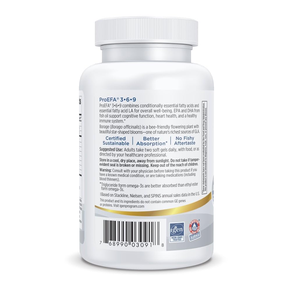 Nordic Naturals ProEFA 3-6-9, Lemon Flavor - 90 Soft Gels - 565 mg Omega-3 - EPA & DHA with Added GLA - Healthy Skin, Cognition, & Positive Mood - Non-GMO - 45 Servings - dailyvitalstore