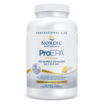 Nordic Naturals ProEPA, Lemon - 180 Soft Gels - 1210 mg Omega-3 - High-Intensity EPA Formula for Healthy Mood, Heart Health & Cellular Function - Non-GMO - 90 Servings - dailyvitalstore