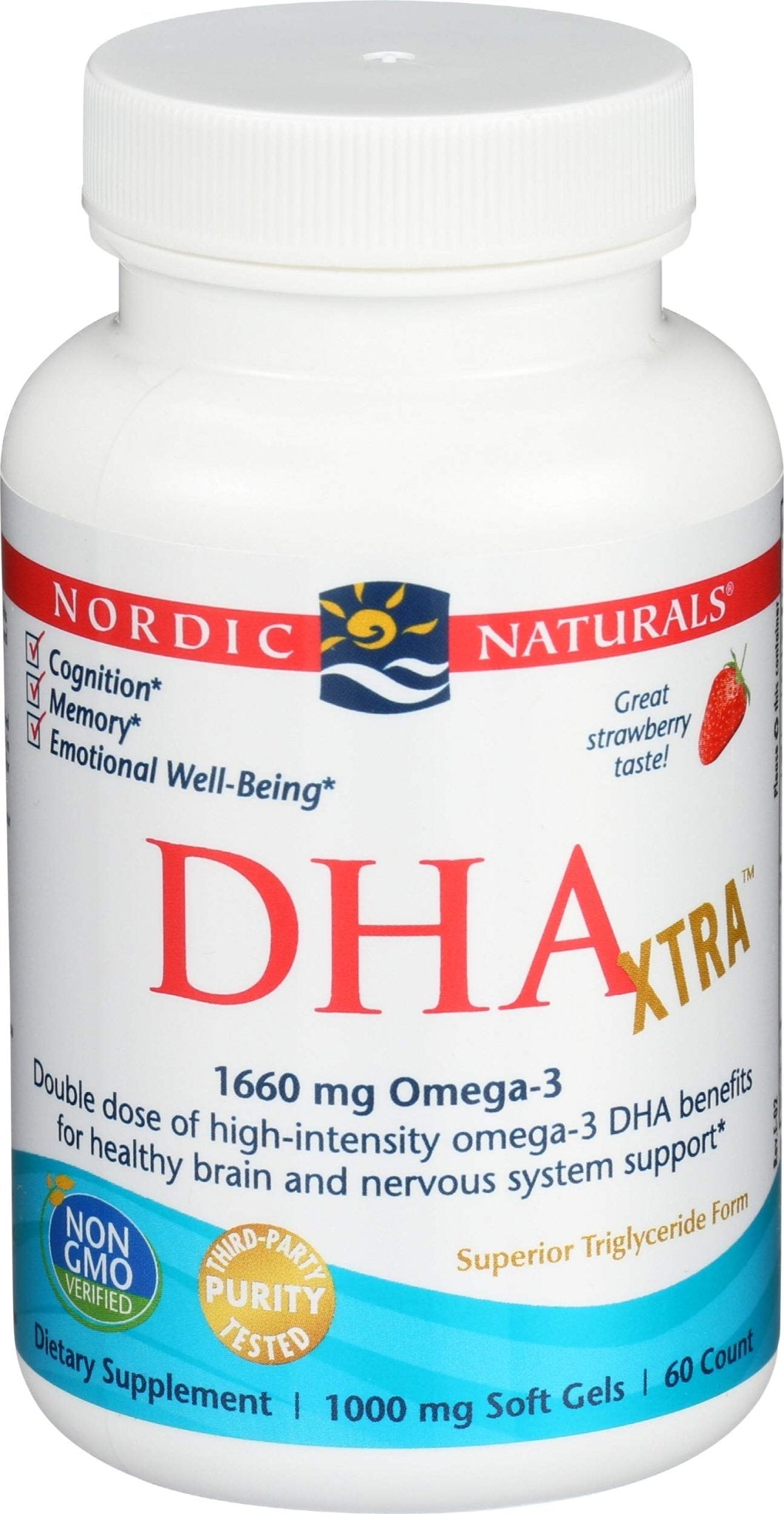 Nordic Naturals Strawberry Dha Xtra 1660 Mg 60 Sg, 60 Ct - dailyvitalstore